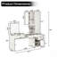Meuble-lavabo polyvalent avec miroir et station de charge, coiffeuse avec 8 compartiments cachés, 3 tiroirs, 2 armoires et tablettes ouvertes pour le bureau à domicile
