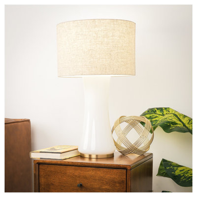 Lampe de table moderne Cascade avec abat-jour en verre blanc cassé Cascade