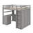 Full Size Loft Bed With Drawers,Desk And Wardrobe-872577853