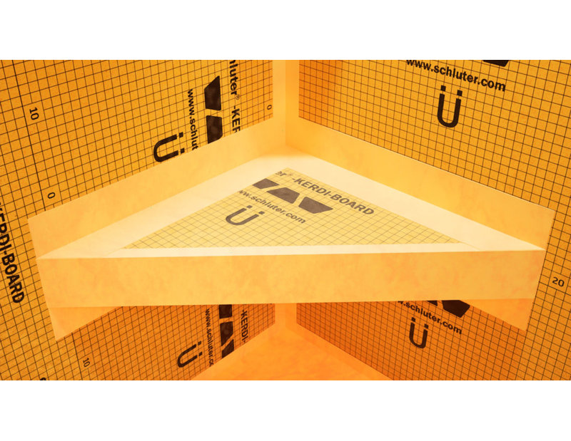 18in. × 18in. × 4in. The Original Floating Corner Shower Bench Kit with Orange Board by Original Granite Bracket