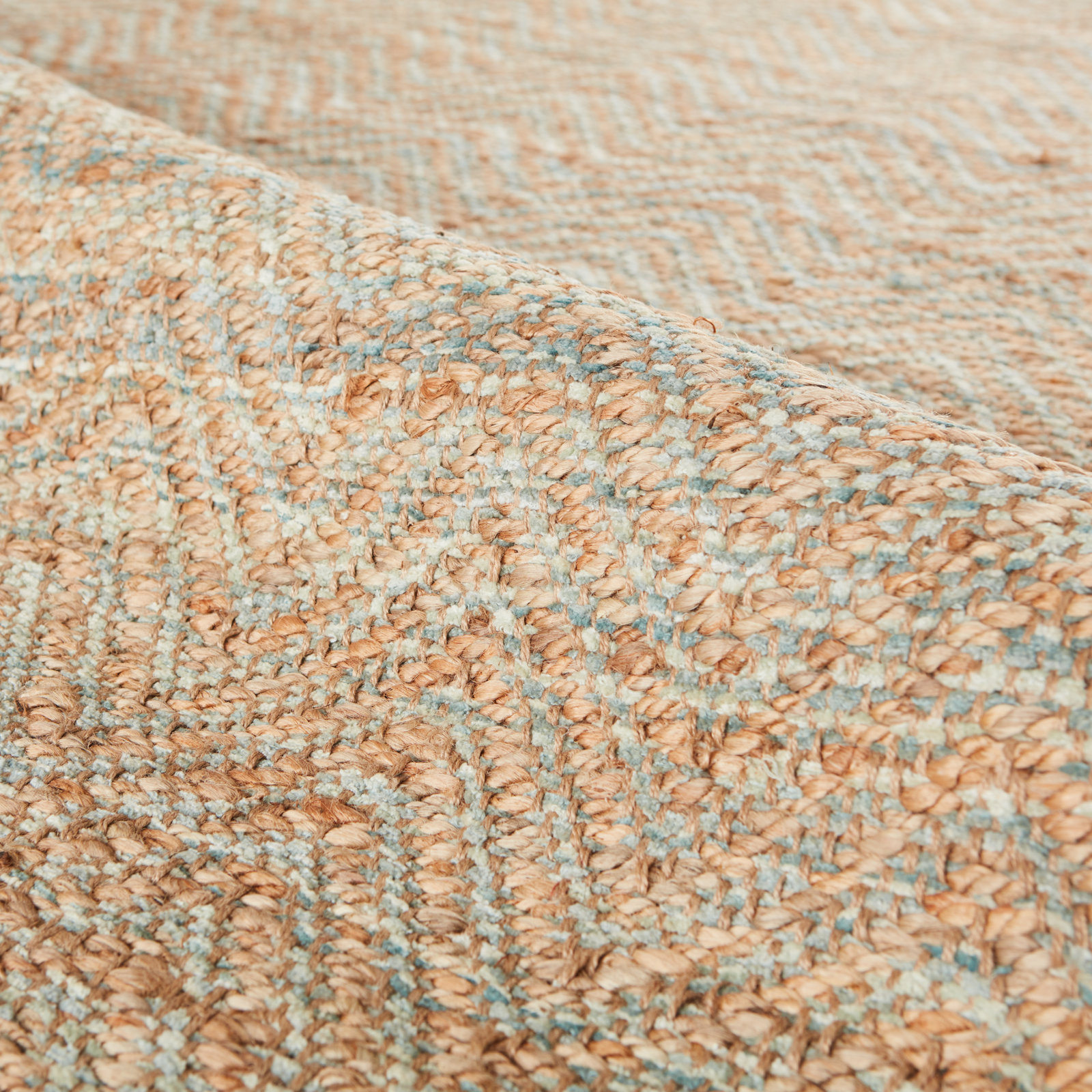 Caroline Tan Hand-Woven Chevron Rug, Rectangle 9' x 12'