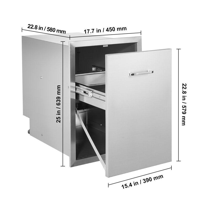 Stellweilan Pull Out Trash Drawer with Pull-Out Tray