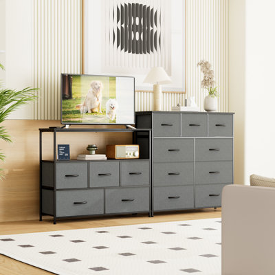 9 Drawers Dresser With 5 Drawers Dresser Fabric Chest For Living Room