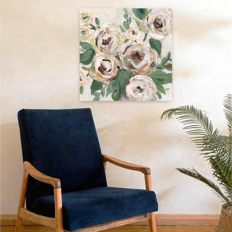 Art floral de paysage floral abstrait lumineux et profond, H 24 po x l 24 po