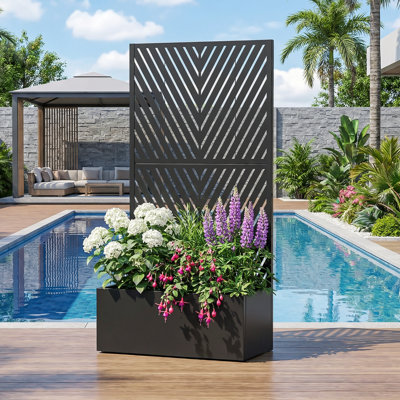 Metal Planter Box with Trellis