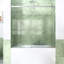 Enceinte de porte de douche de 56 à 60 po x H 60 po, verre trempé de 8 mm de 5/16 po, nickel brossé conçu pour les petits espaces, fonctionnement doux et silencieux, collision, fonction de barre à serviettes, rapide
