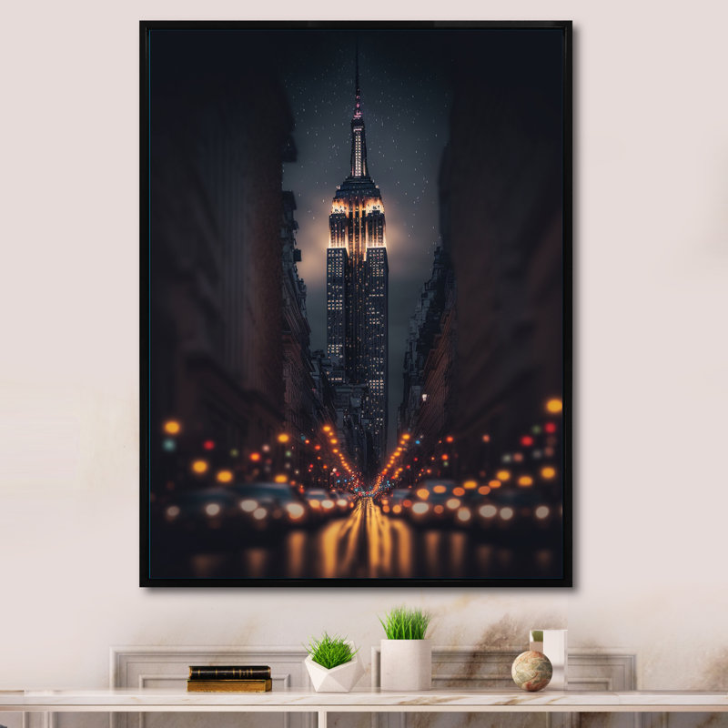 Empire Empire Building Tilt Shift in the Night Lights III - reproduction sur toile, H 20 po x l 12 po x P 1 po