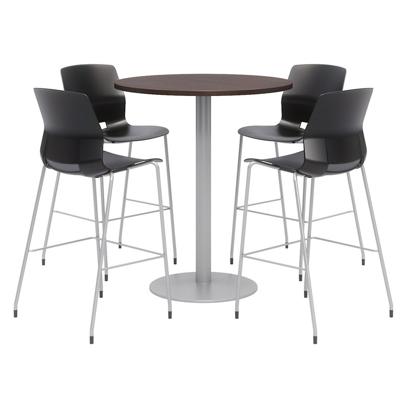 Ensemble de table de salle à manger et de chaises 42 "L, Noir, noir, noir, noir, H 41 po x L 36 po x P 36 po, Espresso