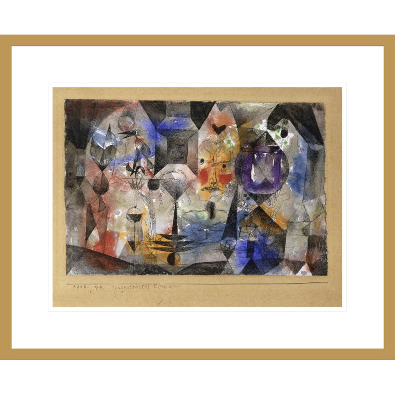 Concentrierter Roman par Paul Klee, impression giclée sur cadre, H 17,75 po x l 21,55 po