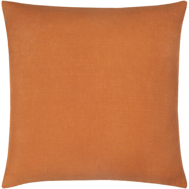Dermot Down Linen Reversible Throw Pillow, 22" x 22", Orange