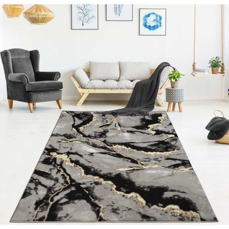 Tapis moderne, tapis de style abstrait, Rectangulaire 2 pi x 3 pi
