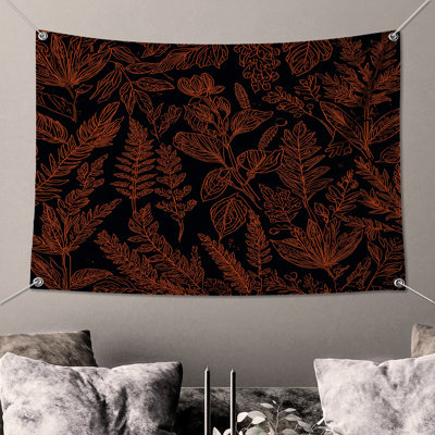 Botanical Illustration Wall Tapestry - Foliage Wall Decor