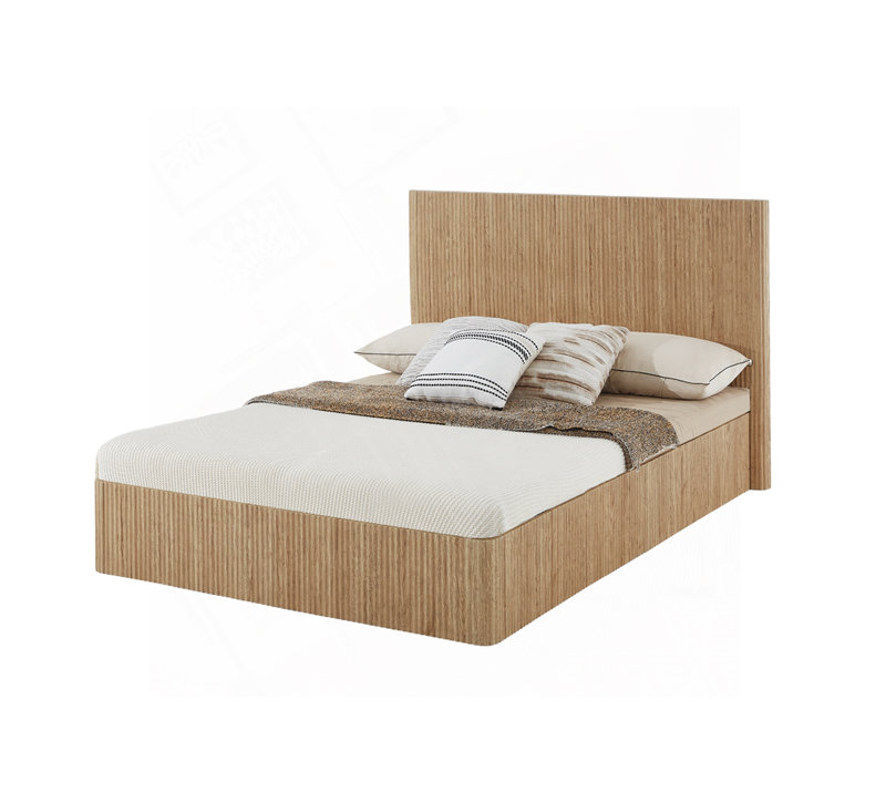 Wooden Lift Up Storage Bed Fram, Natural