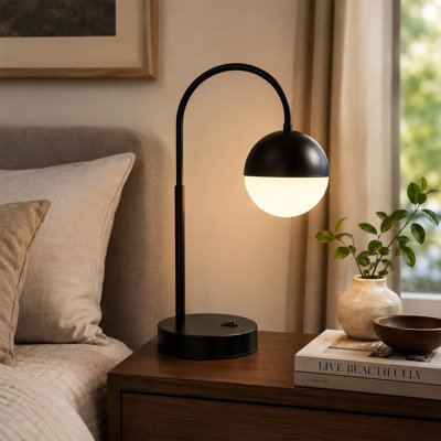 26" Black Arc Table Lamp E26 60W (Bulb Not Included)