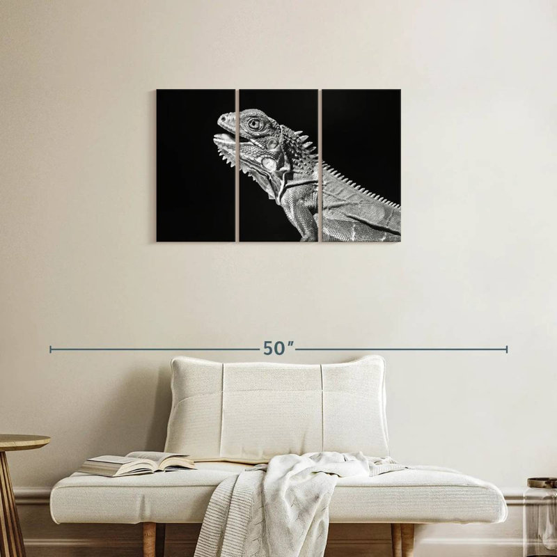 Iguane monochrome, H 20 po x l 33 po