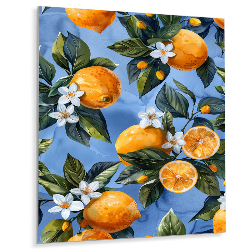 Marlement - fruits, art mural salon, Sans cadre, métal, H 34 po x l 44 po
