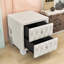 Tables de chevet avec station de charge, veilleuse intelligente et armoire de rangement, tables de chevet modernes pour chambre à coucher, blanches-137622711