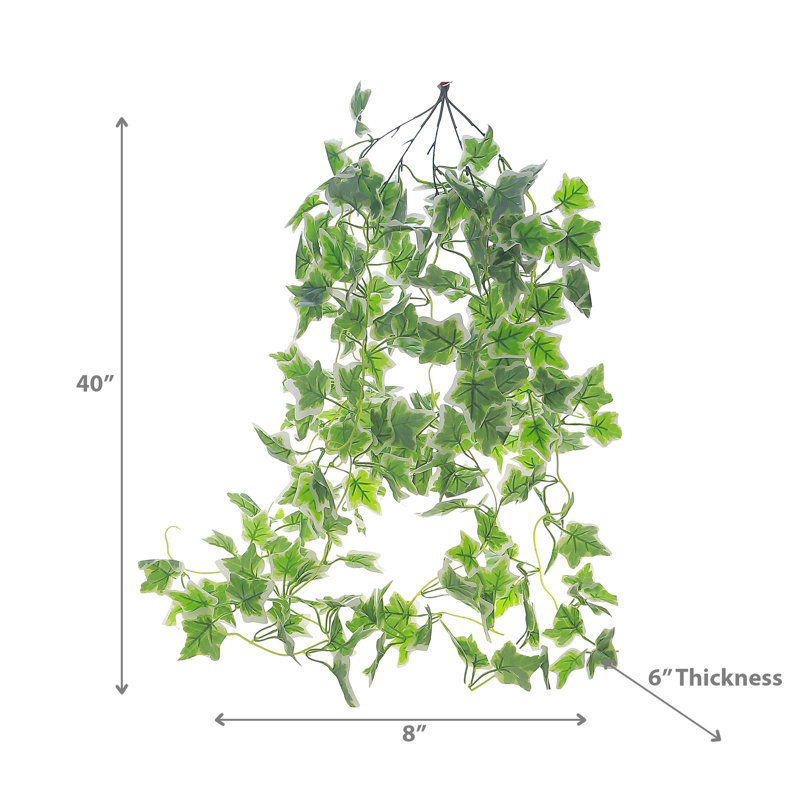Green Faux Ivy Hanging Bush Arrangement