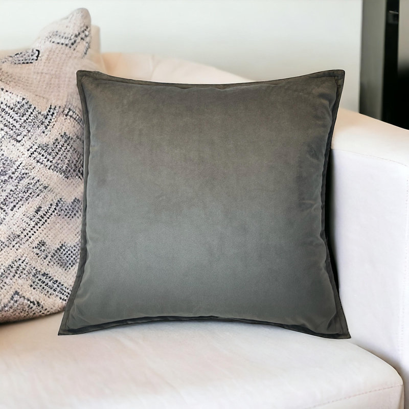 Housse de coussin carrée, Carré 16 po, Gris