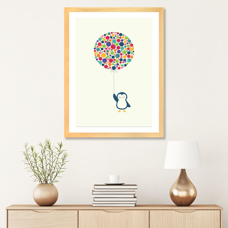 «Float in the Air» par Andy Westface - impression d'art graphique, Blanc, H 32 po x l 24 po x P 1 po