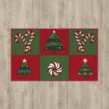 Candy Canes & Trees Red/Green Area Rug