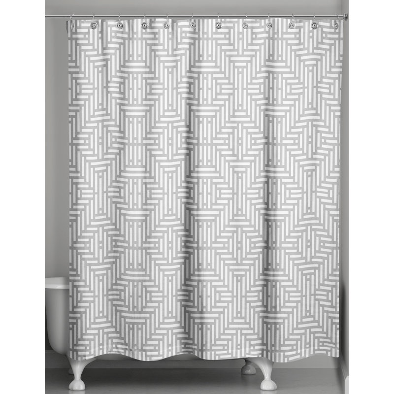 Rideau de douche simple géométrique Travers, Gris