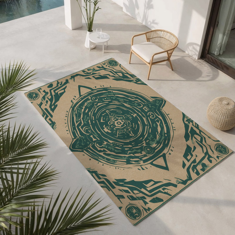 Tapis intérieur et extérieur Temple Of Time, Rectangle 9 pi x 12 pi