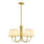 Lustre moderne doré à 5 lumières avec abat-jour en tissu, luminaire de plafond réglable pour salle à manger, luminaire suspendu à intensité variable pour îlot de cuisine-1476395337