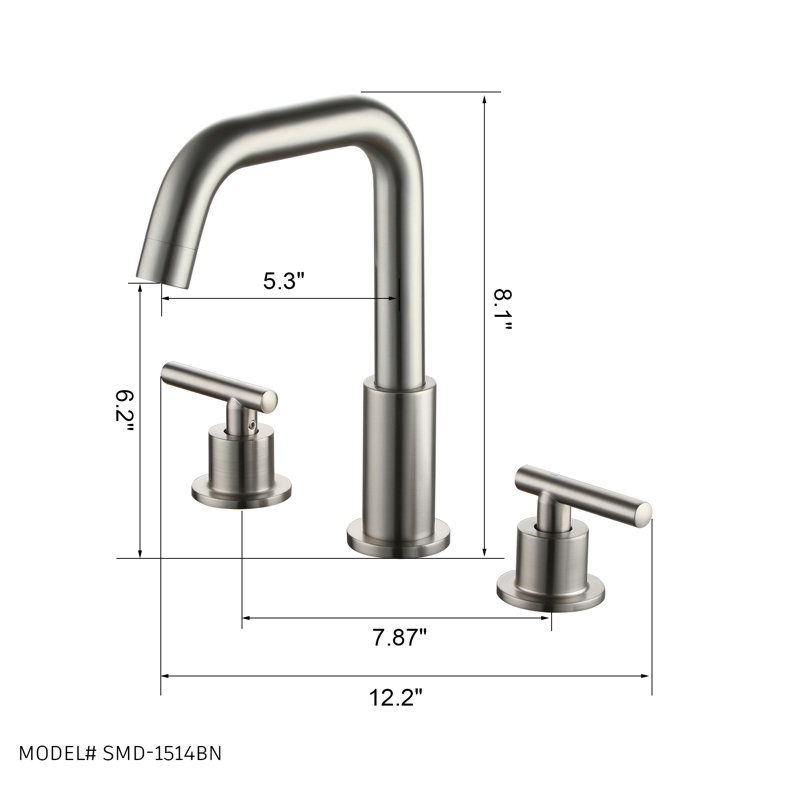 Widespread 2-handle Bathroom Faucet, Brushed Nickel