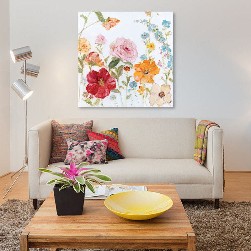 " Spring Fever II " by Sally Swatland, 37" H x 37" W x 1.5" D, No Mat, Black Framed Fine Art Paper