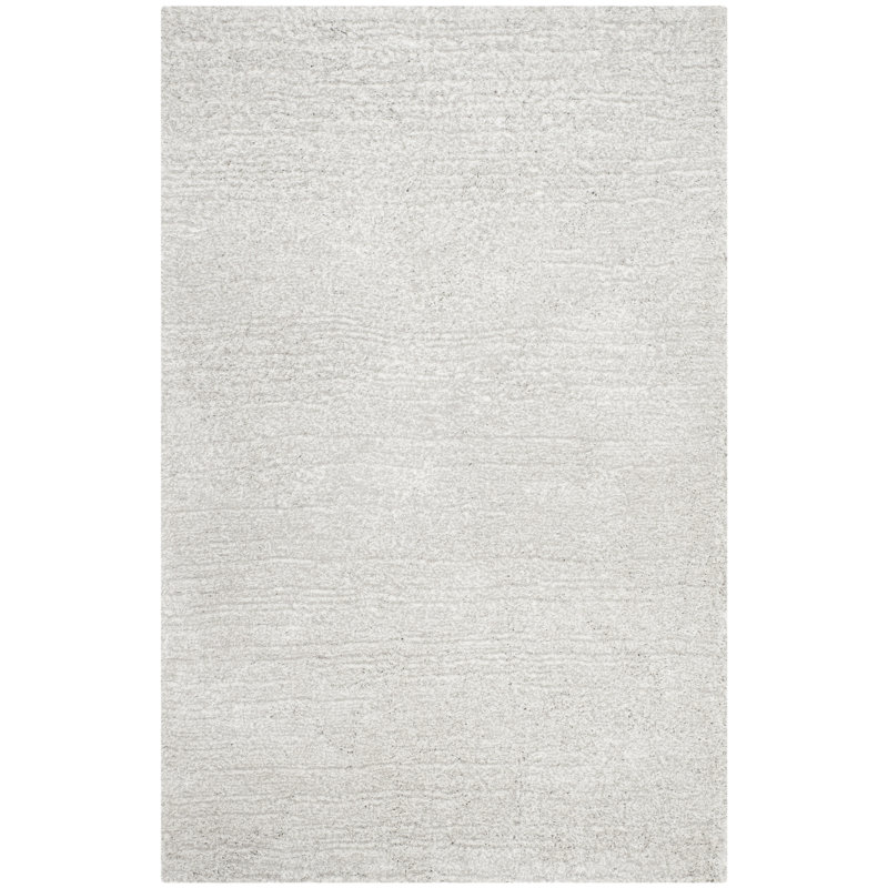 Tapis ivoire fait à la main Antanė, Grey, Rectangle 5 pi x 8 pi