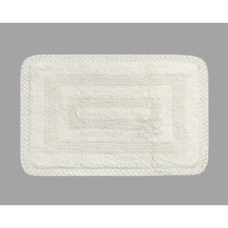 Adiraica 100% Cotton Bath Rug, Ivory