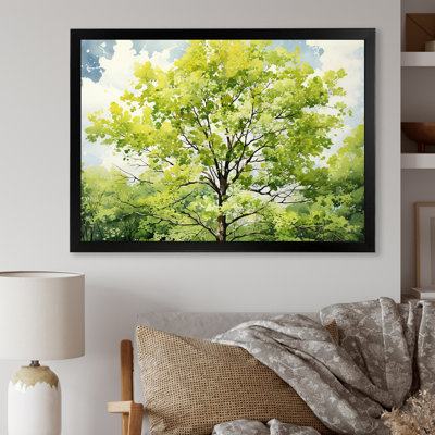 «Green Spring Blooms Tree I», art mural arbre