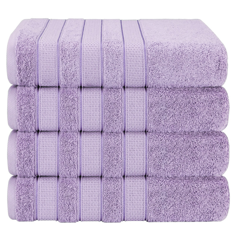 Ensemble de serviettes de bain turques 100% coton 4 pièces, Mauve