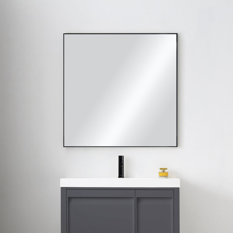 Miroir mural incassable Premium Premium, Noir mat, 36 po x 36 po