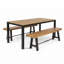 Ensemble de salle à manger d'extérieur moderne en bois d'acacia avec deux bancs Testwuide