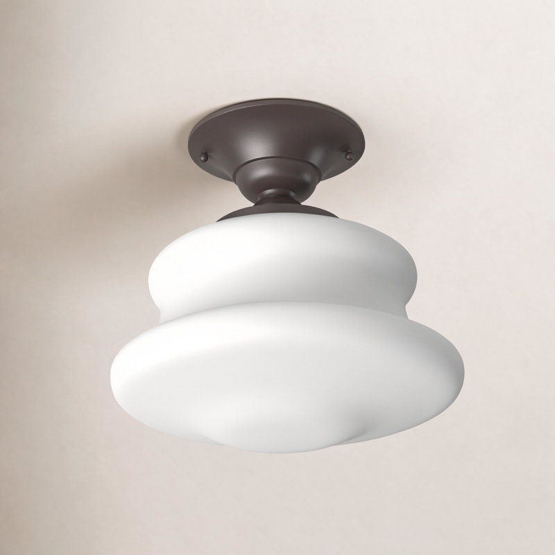 Petersburg 1 - Light Semi Flush Mount, Old Bronze, 12.5" H x 16" W x 16" D