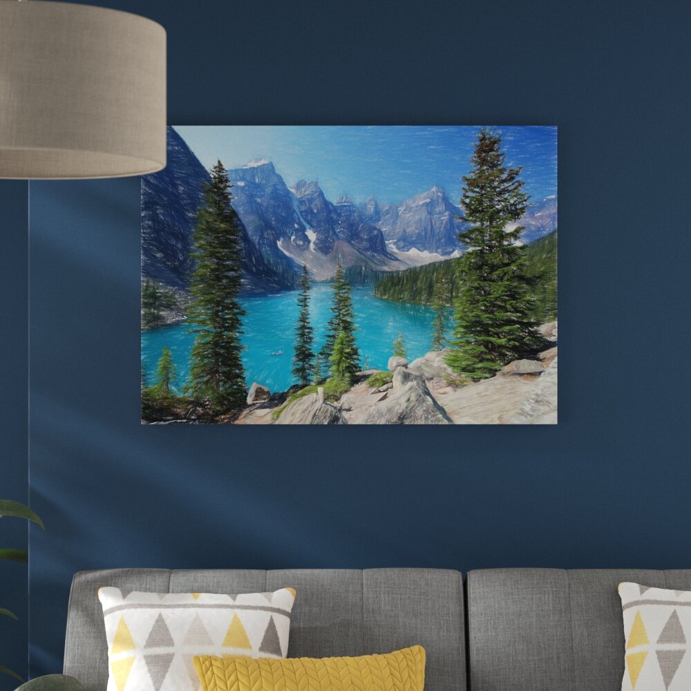 Leinwandbild „Moraine Lake - kanadische Berge“, Grafikdruck