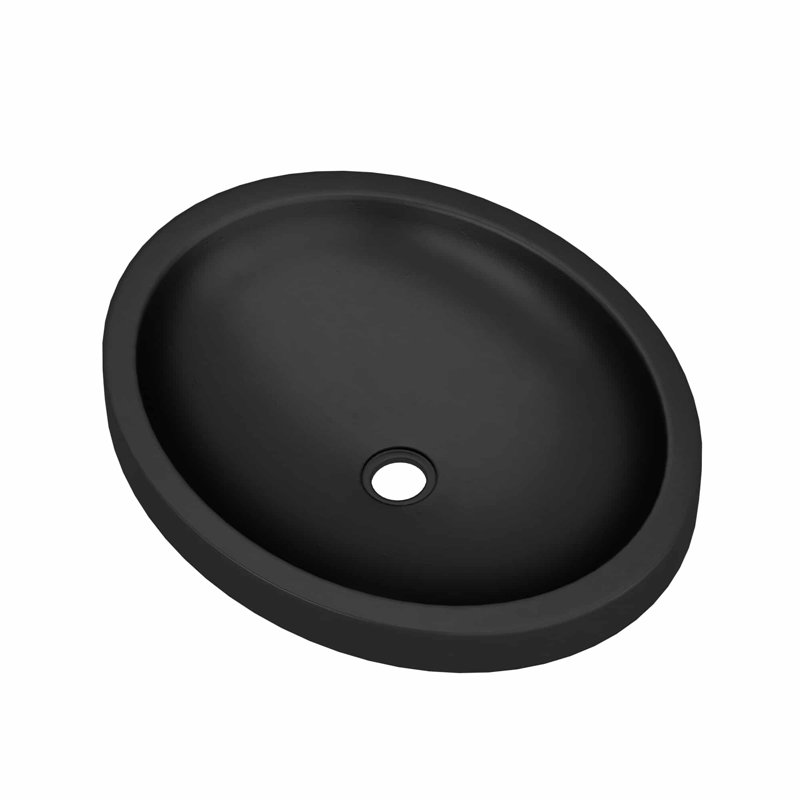 Tolosa Stone Handmade Oval Drop-in Bathroom Sink, Charcoal