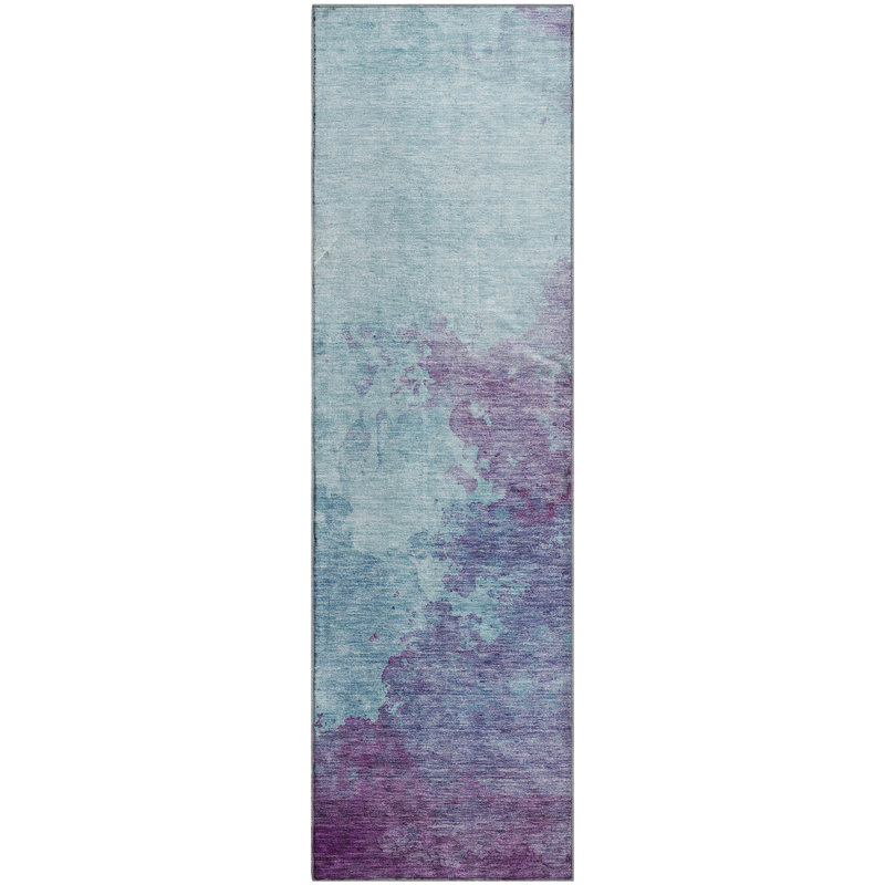 Premium Machine Washable Ducote AMF1138 Watercolors Rug, Tapis de couloir 2 pi 3 po x 7 pi 6 po
