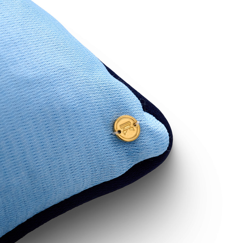 Silk Road Solid Kutnu Pillow, Sky Blue