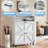 Gracie Oaks Freestanding Narrow Shoe Rack Cabinet With Open Storage And Two Flip Drawers