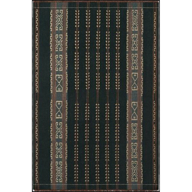 Tapis noir lavable à motifs géométriques multicolores, Sous-tapis carré 3 pi 3 po inclus