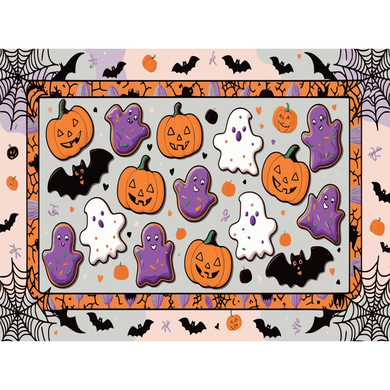 The Holiday Aisle® Washable Halloween Fall Season Holiday Rug, Rectangle 3' x 5'