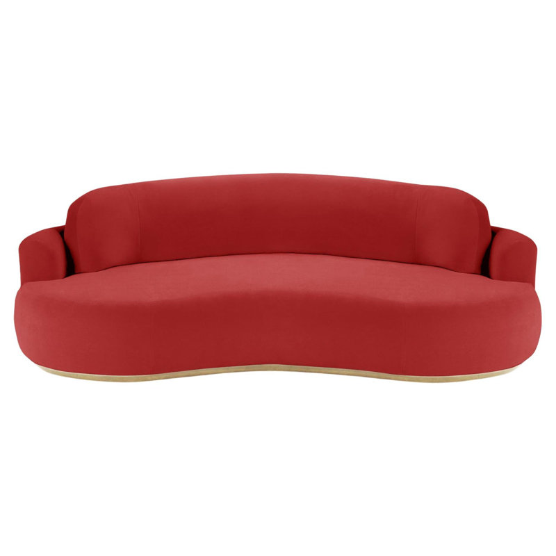 Canapé Nless, Naturel, H 31 po x l 118 po x P 52 po, Velours bourgogne