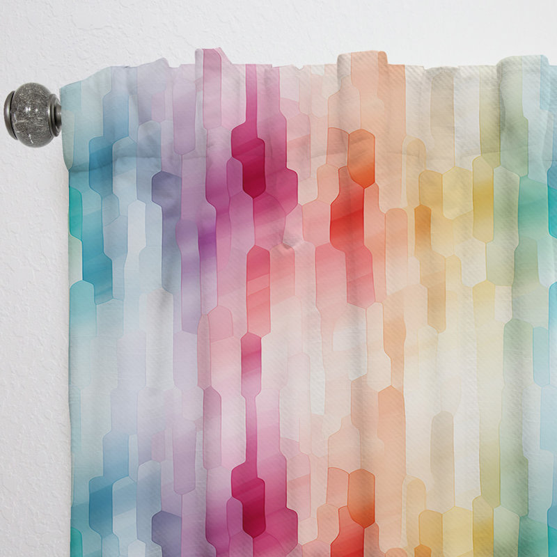 Watercolor Minimalisme I - Rideau rayé - Velours obscurcissant - 1 panneau, L 52 po x L 63 po