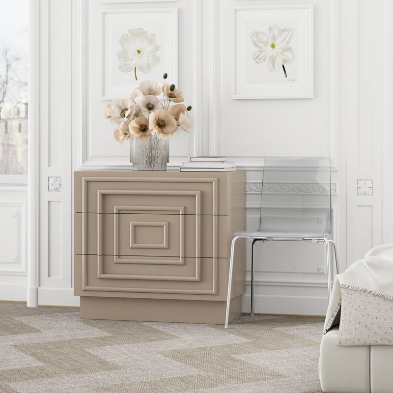 Commode 3 tiroirs Modern Modern, Gris