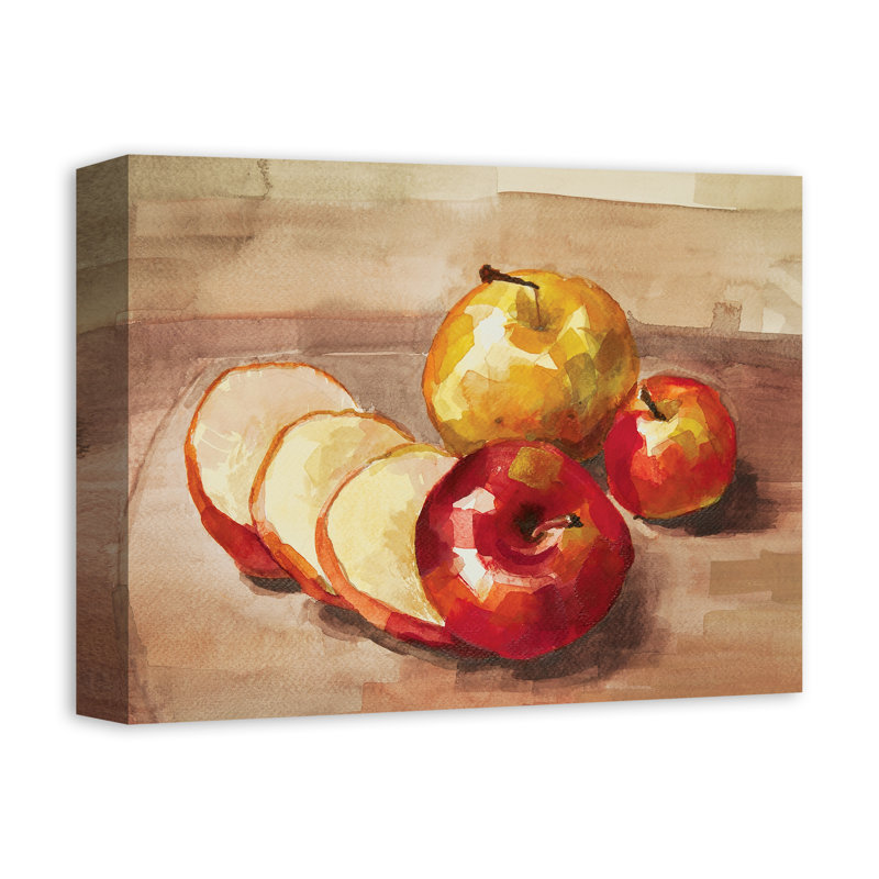 Pomme nature morte - reproduction sur toile tendue, H 11 po x l 14 po x P 1,25 po