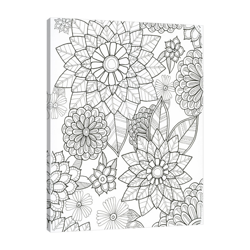 Floral par Pam Varacek - reproduction d'art sur toile tendue, H 36 po x l 24 po x P 1,5 po
