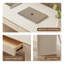 Bureau blanc rectangulaire en pierre frittée, 2 tiroirs-933741203